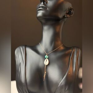 Chan Luu Turquoise and Shell Necklace Brown Blue Turquoise
